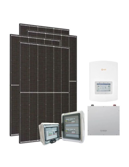 Single-phase photovoltaic kit 6300W Solis inverter 6kW lithium Dyness 5.12kWh