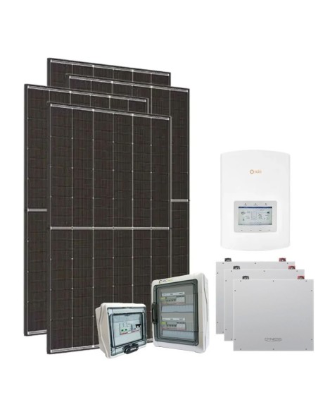 Einphasige Photovoltaik-Kit 4950W PLUS Inverter Solis 4.6kW Akku Dyness 15.36kWh