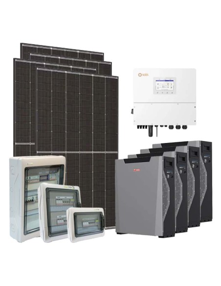 Kit photovoltaïque triphasé 15300W PLUS onduleur Solis 15kW cumul Weco 21.4kWh