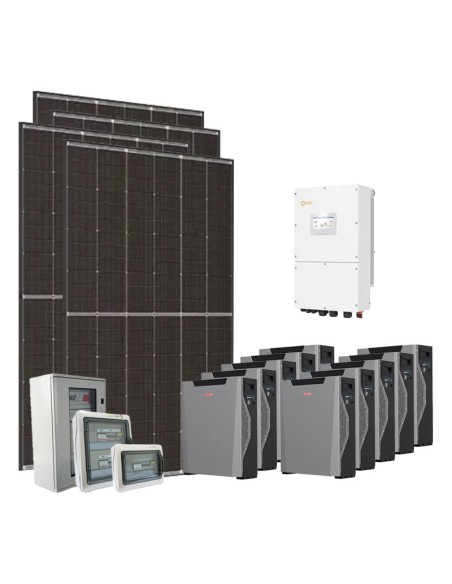 Dreiphasiges Photovoltaik-Kit 50400W PLUS Inverter Solis 50kW Akku Weco 53.7kWh