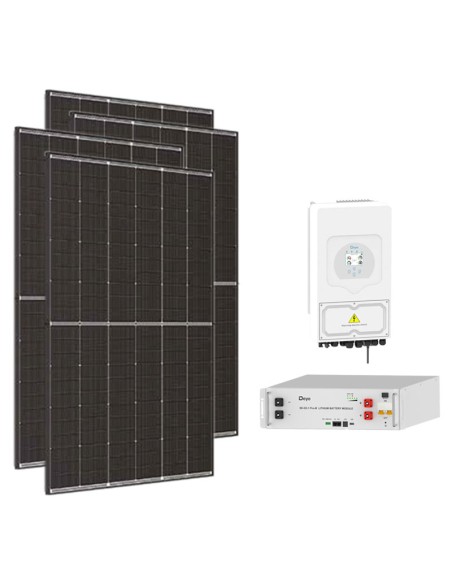 Kit photovoltaïque monophasé 6300W Deye 6kW lithium SE-G5.1 Pro-B 5.12kWh