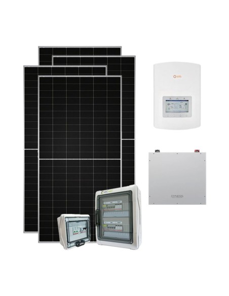 Kit fotovoltaico monofásico 4130W PLUS inversor Solis 3.6kW Dyness 5.12kWh Kit fotovoltaico monofásico 4130W PLUS inversor Solis 3.6kW Dyness 5.12kWh