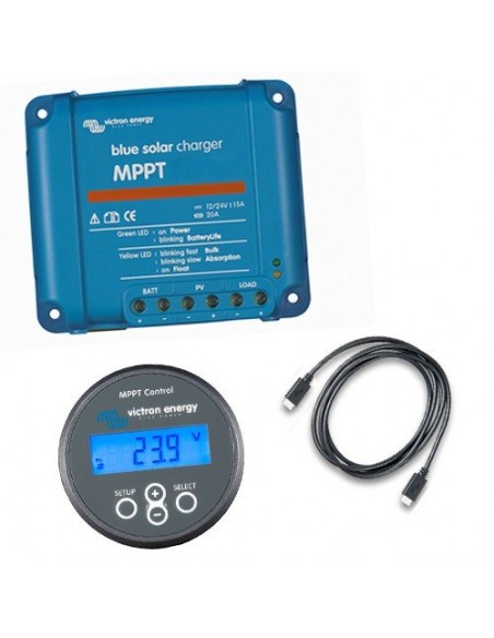 Set Regolatori di carica: vendita online Set Regolatore di Carica MPPT BlueSolar 100/30 100VOC 30A + Display MPPT Control