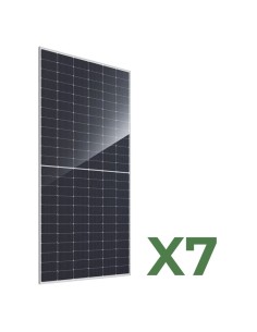 Set 7 panneaux solaires photovoltaïques biface 600W tot. 4200W mono JA Solar