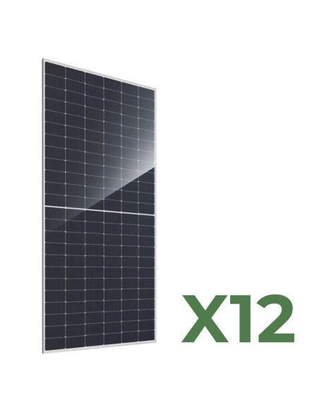 Set 12 panneaux solaires photovoltaïques biface 600W tot. 7200W mono JA Solar