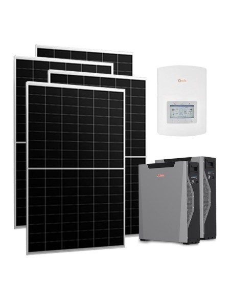 Kit fotovoltaico monofásico 6510W inversor Solis 6kW litio Weco 5k3 XP 10.7kWh