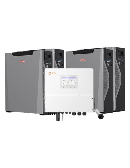 Sistema de acumulación trifásico inversor Solis 12kW litio Weco 5k3 XP 21.4kWh