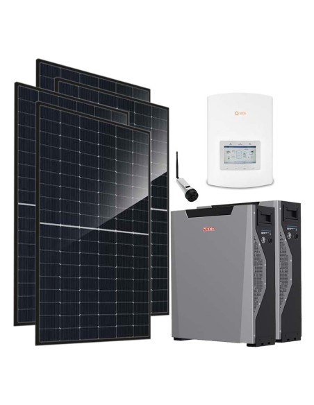 Kit photovoltaïque monophasé 3220W onduleur Solis 3kW lithium Weco 5k3 XP 10.7kWh