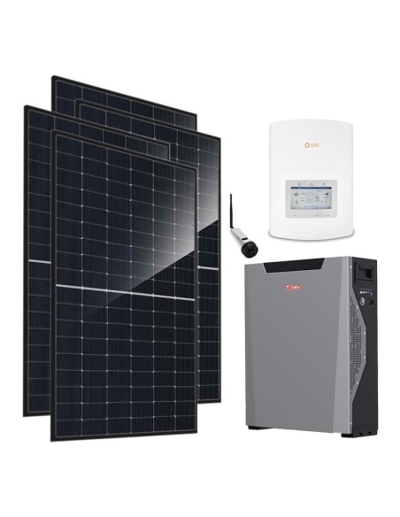 Kit fotovoltaico monofásico 4600W inversor Solis 4.6kW litio Weco 5k3 XP 5.3kWh