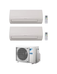 Daikin Sensira Wi-Fi 9000 + 12000 BTU Dual-Split-Klimaanlage mit 4kW Außengerät Inverter R32 A++/A+
