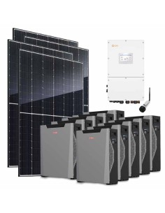 Kit fotovoltaico trifásico 50960W inversor Solis 50kW litio 53.7kWh Weco 5k3 XP