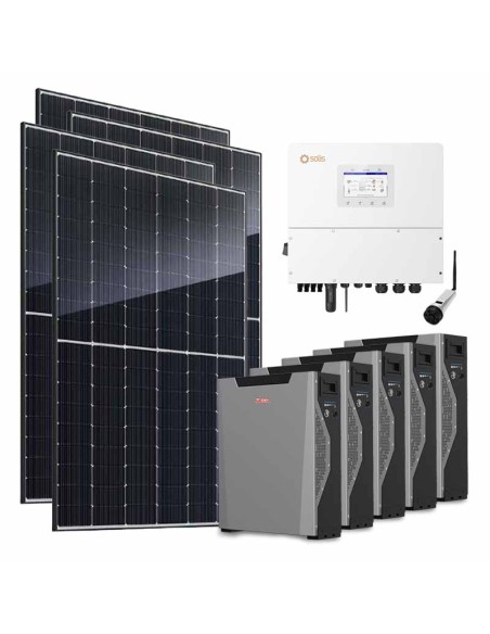 Kit photovoltaïque triphasé 20800W onduleur Solis 20kW cumul 32.2kWh Weco 5k3 XP