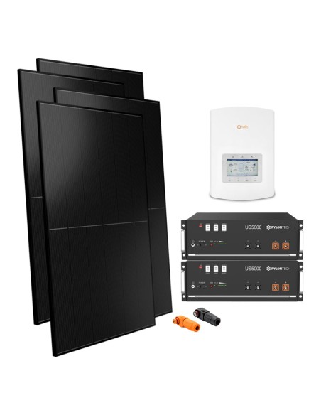 Kit fotovoltaico monofásico 5500W inversor Solis 5kW litio Pylontech 9.6kWh