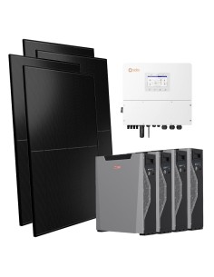 Kit fotovoltaico trifásico 15000W inversor Solis 15kW litio 21.4kWh Weco 5k3 XP
