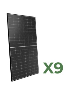 Set of 9 bifacial photovoltaic solar panels 500W tot. 4500W mono Peimar Black Frame
