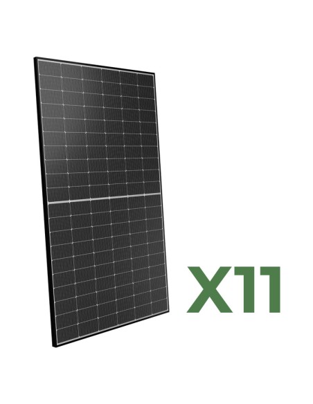 Set 11 panneaux solaires photovoltaïques double face 500W tot. 5500W mono Peimar Cadre Noir