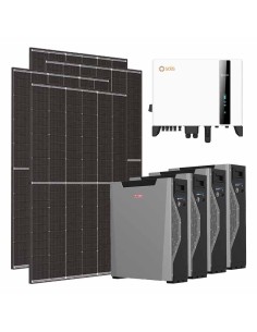 Kit photovoltaïque triphasé 5400W onduleur Solis 5kW cumul 21.48kWh Weco 5k3 XP