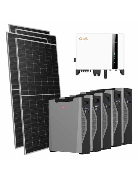 Kit photovoltaïque triphasé 5950W onduleur Solis 5kW cumul 26.85kWh Weco 5k3 XP