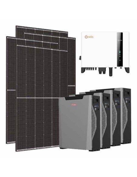 Kit photovoltaïque triphasé 6060W onduleur Solis 6kW cumul 21.48kWh Weco 5k3 XP