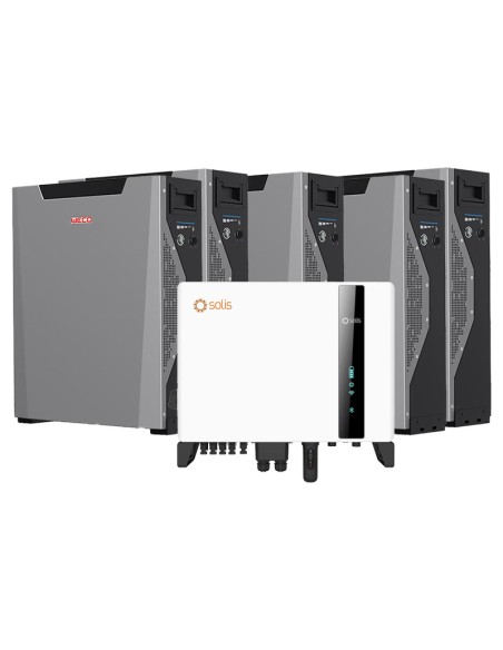 Système d'accumulation triphasé onduleur Solis 5kW lithium 26.8kWh Weco 5k3 XP