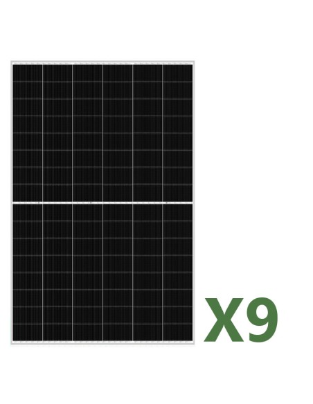 Set pannelli fotovoltaici: vendita online Set di 9 pannelli solari fotovoltaici bifacciali 455W tot. 4095W mono EGING PV