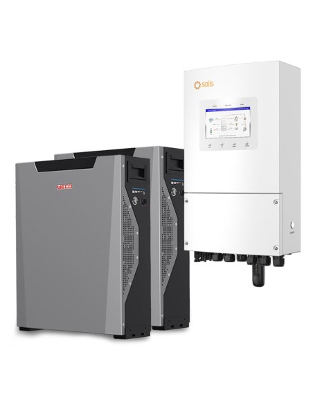 Système d'accumulation monophasé onduleur Solis 8kW lithium Weco 10.7kWh 5k3 XP