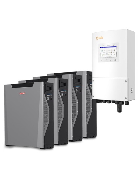 Sistema de acumulación monofásico inversor Solis 8kW litio 21.4kWh Weco 5k3 XP