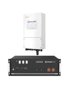 Sistema de acumulación monofásico Inversor 5kW Solis Litio 4.8kWh Pylontech