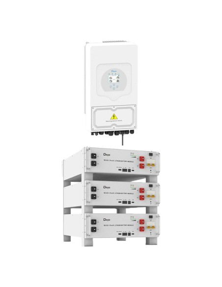 Kit fotovoltaico trifásico 12740W inversor 12kW Deye litio 15.36kWh SE-G5.1 Pro-B