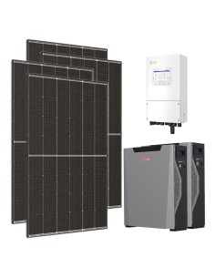 Kit photovoltaïque monophasé 5400W onduleur 5kW Solis lithium 10.7kWh Weco 5k3 XP