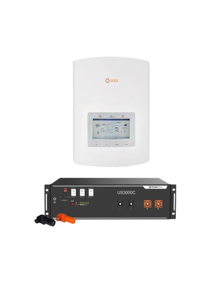 Solis con batterie Pylontech: vendita online Sistema di Accumulo Monofase Inverter Solis 3kW Accumulo 3.5kWh Pylontech US3000C