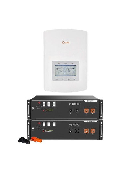 Solis con batterie Pylontech: vendita online Sistema di Accumulo Monofase Inverter Solis 3kW Accumulo 7kWh Pylontech US3000C
