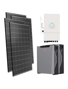 Kit fotovoltaico trifásico 12120W inversor 12kW Deye litio 10.7kWh Weco 5k3 XP