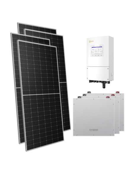 Kit photovoltaïque monophasé 8330W inverter 8kW Solis cumul 15.36kWh Dyness