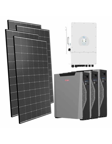 Kit photovoltaïque triphasé 12120W Deye 12kW lithium 16.1kWh Weco 5k3 XP