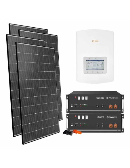 Serie Pro: vendita online Kit fotovoltaico monofase 3030W inverter ibrido Solis 3kW litio 9.6kWh Pylontech