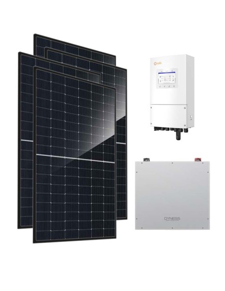 Kit fotovoltaico monofásico 6440W inversor Solis 6kW litio 5.12kWh Dyness DL5.0C