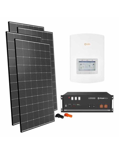 Kit fotovoltaico monofásico 5555W inversor Solis 5kW litio 4.8kWh Pylontech