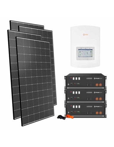 Kit photovoltaïque monophasé 5555W onduleur Solis 5kW lithium 14.4kWh Pylontech