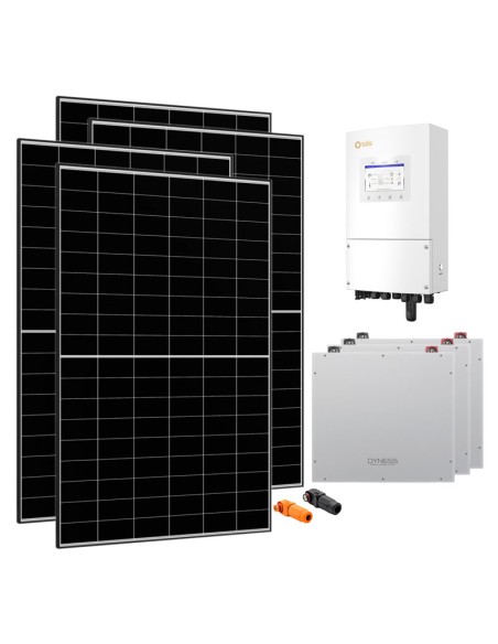 Kit photovoltaïque monophasé 5640W inverter 5kW Solis cumul 15.36kWh Dyness