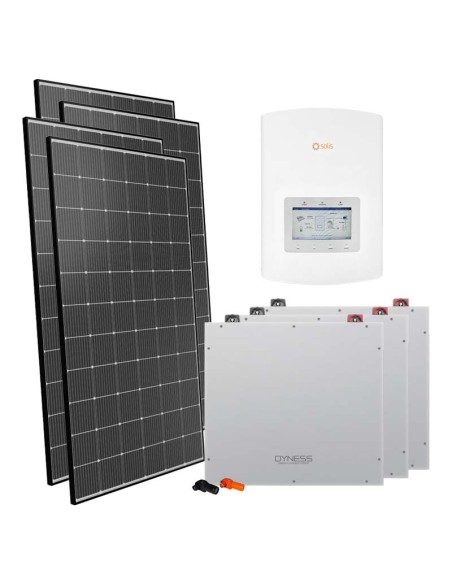 Serie Pro: vendita online Kit fotovoltaico monofase 5050W inverter 4.6kW Solis litio 15.36kWh Dyness DL5.0C