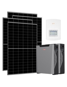 Kit photovoltaïque monophasé 3760W onduleur Solis 3kW lithium 10.7kWh Weco 5k3 XP