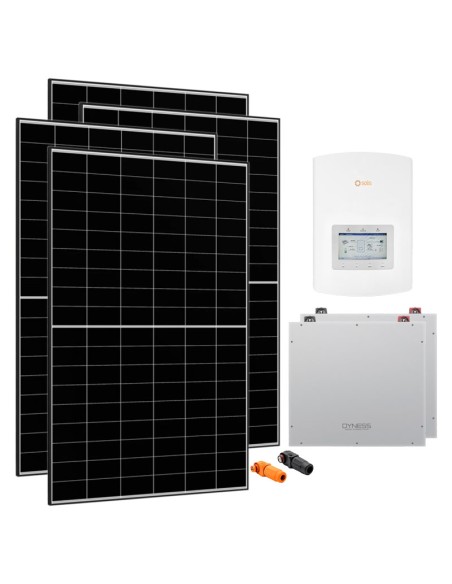 Kit photovoltaïque monophasé 3760W onduleur Solis 3kW lithium 10.24kWh Dyness