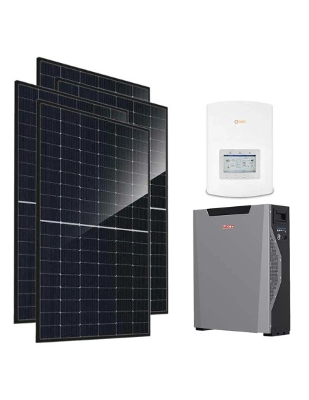 Single-phase photovoltaic kit 3220W Solis inverter 3kW lithium 5.3kWh Weco