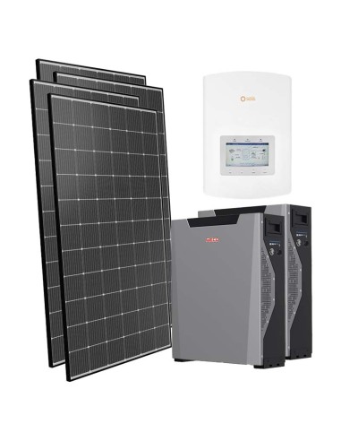 Kit photovoltaïque monophasé 5555W onduleur Solis 5kW lithium 10.7kWh Weco 5k3 XP