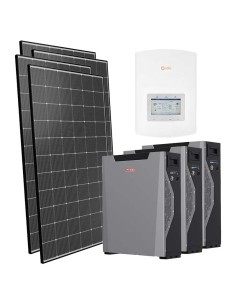 Kit photovoltaïque monophasé 5555W onduleur Solis 5kW lithium 16.1kWh Weco 5k3 XP