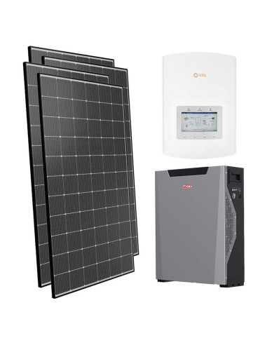 Kit photovoltaïque monophasé 6060W onduleur Solis 6kW lithium 5.3kWh Weco 5k3 XP