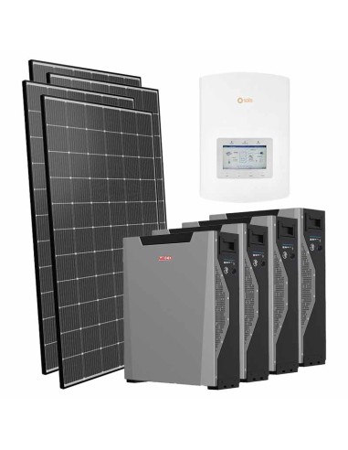 Kit fotovoltaico monofásico 6060W inversor Solis 6kW litio 21.4kWh Weco 5k3 XP