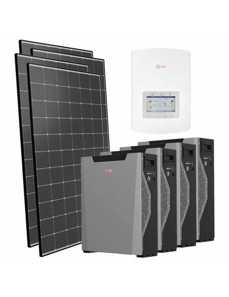 Kit fotovoltaico monofásico 6060W inversor Solis 6kW litio 21.4kWh Weco 5k3 XP