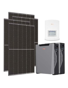 Kit photovoltaïque monophasé 4095W onduleur Solis 3.6kW lithium 10.7kWh Weco 5k3 XP